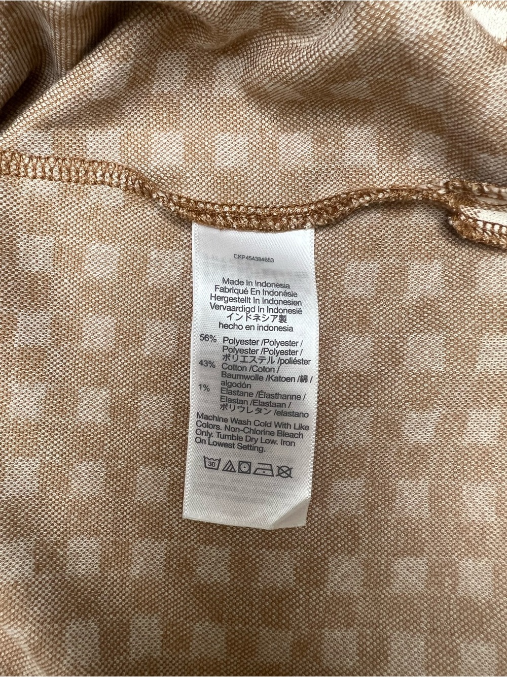 Madewell Brown and Cream Gingham Puff-Sleeve Button-Down Top - Picture 8 of 9